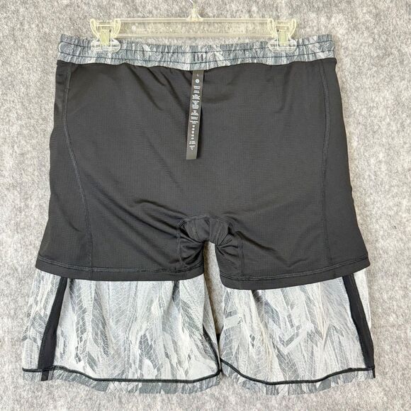 LULULEMON RJBI Grey Jacquard Pace Breaker Shorts 9" Lined Mens L Pockets Drwstrg - Picture 6 of 12